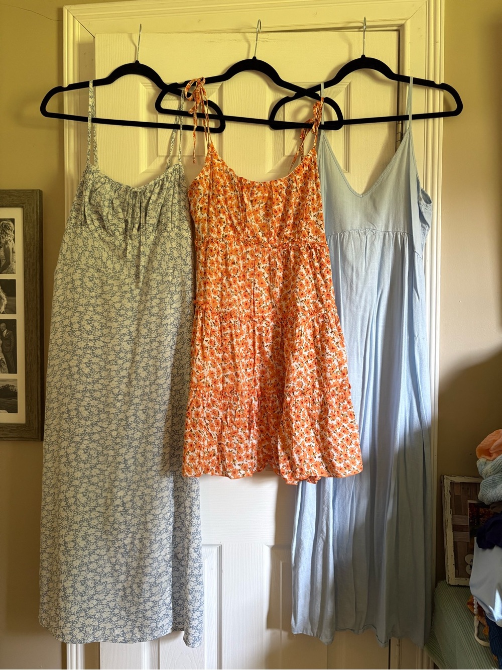 SHEIN Orange Floral Tiered Sundress